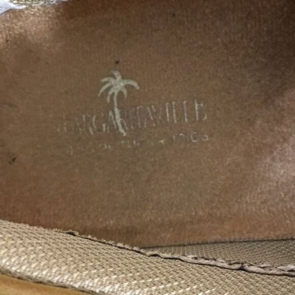 Margaritaville Boat Shoes Mens 10 Tan Leather Anchor Lace‎ Up - Picture 9 of 13